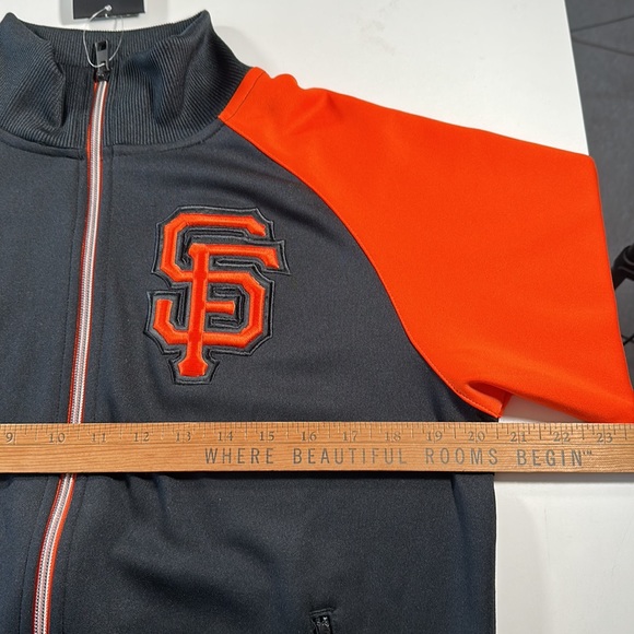 Mens Nike Baseball San Francisco Giants Black Orange Track Jacket sz S - Picture 2 of 5